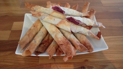 Rotkohlchutney im Teigblatt