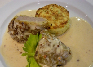 Kartoffel-Petersilien-Püree zu den Kohlrouladen