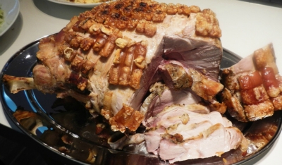 Schweineschinken mit Kruste, gebacken
